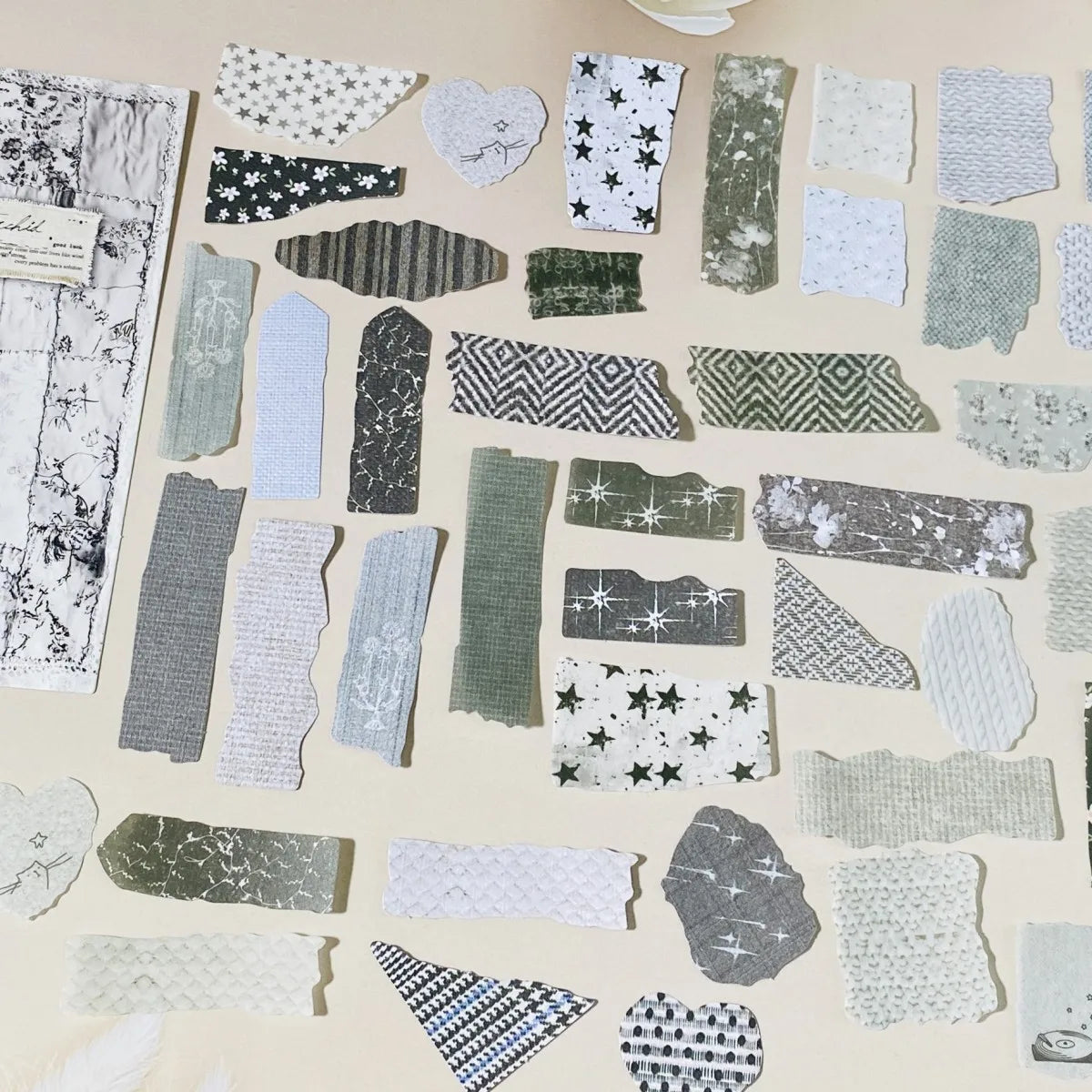 Vintage Paper Sticker Pack for Scrapbooking | 50 PCS Mixed Design Labels