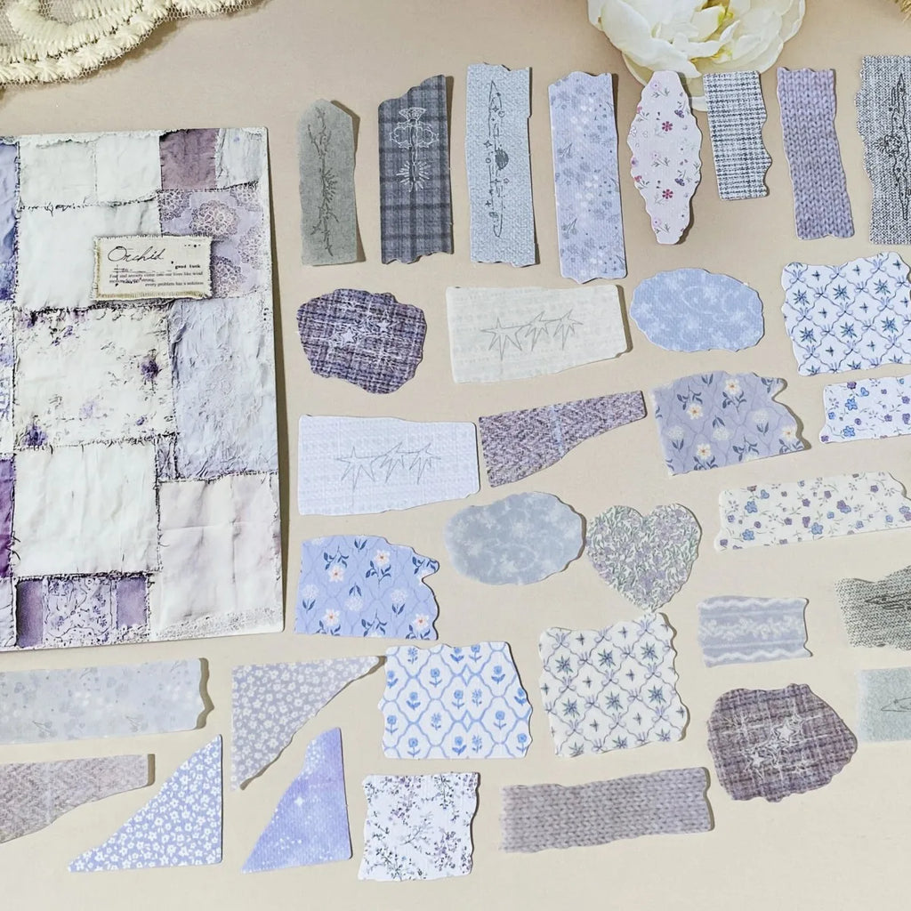 Vintage Paper Sticker Pack for Scrapbooking | 50 PCS Mixed Design Labels