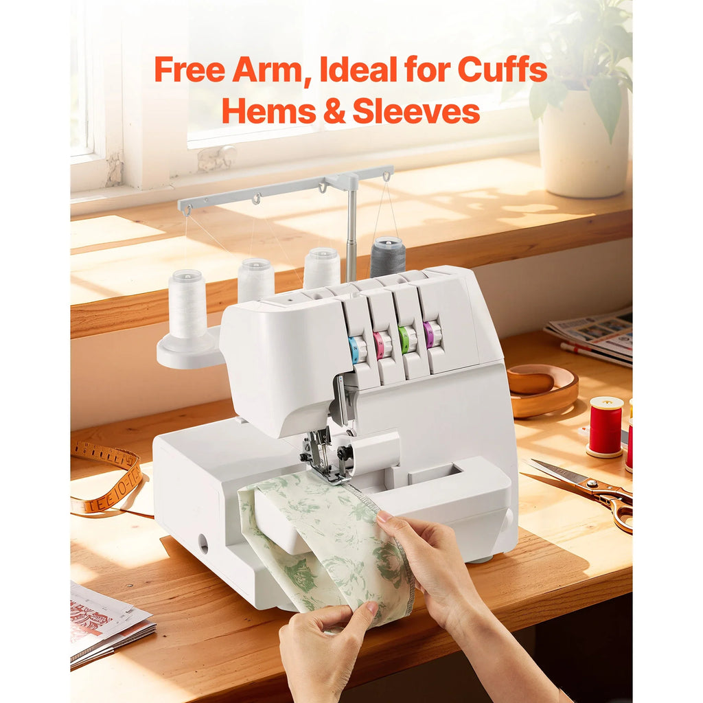 SucceBuy Serger Overlock Sewing Machine 1250 SPM 2-3-4 Thread