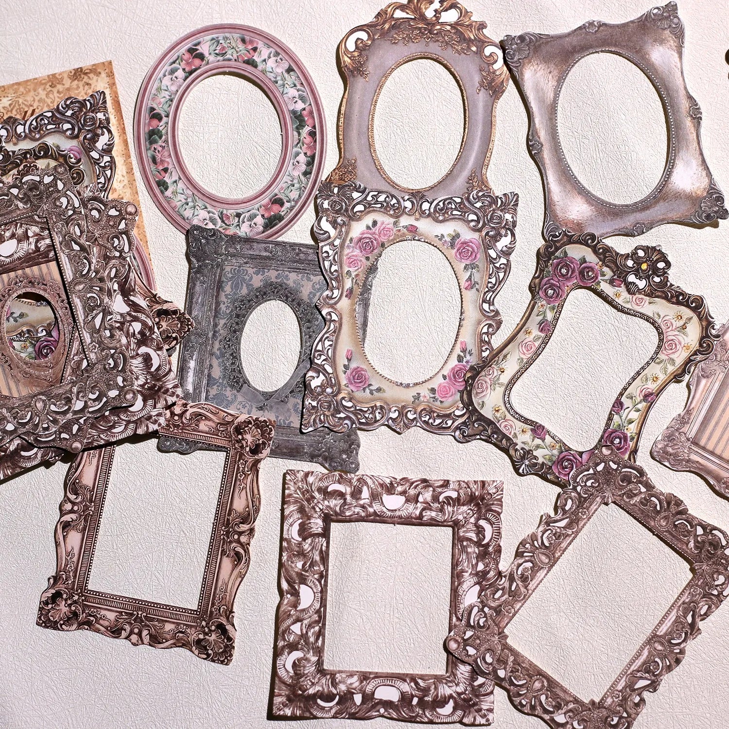 Vintage Frame Scrapbook Paper Set | 30pcs Junk Journal DIY Collage Material