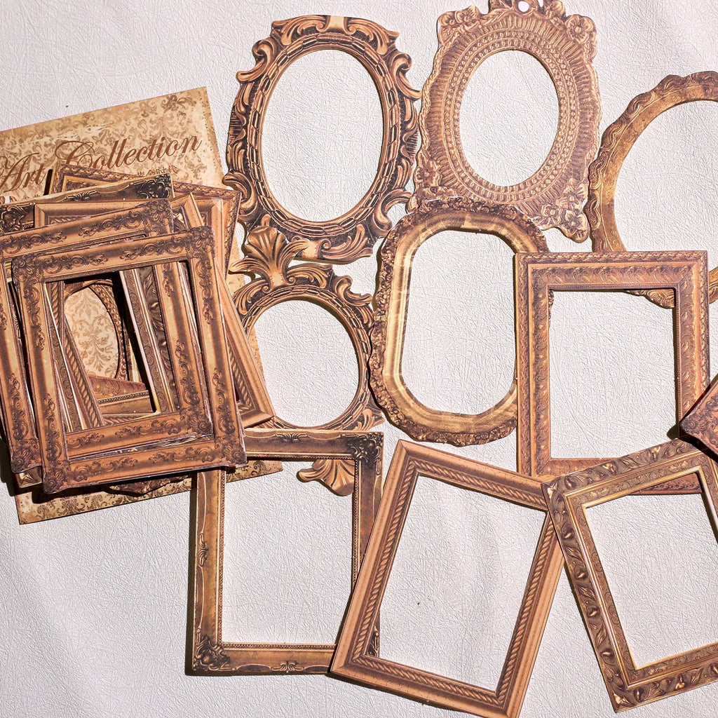 Vintage Frame Scrapbook Paper Set | 30pcs Junk Journal DIY Collage Material