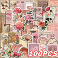 50pcs Cute Pink Cartoon Stickers | Aesthetic Decals for Laptop, Scrapbook, and Stationery