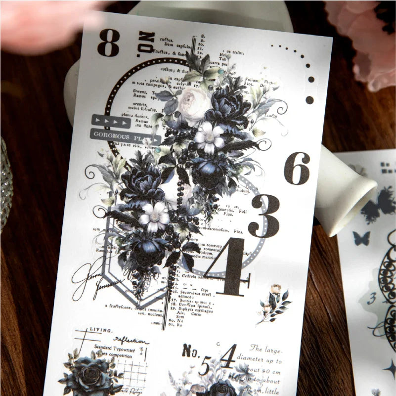Journal GO 6pcs Vintage Flower Stickers | Fresh Plant Collage for Scrapbooking