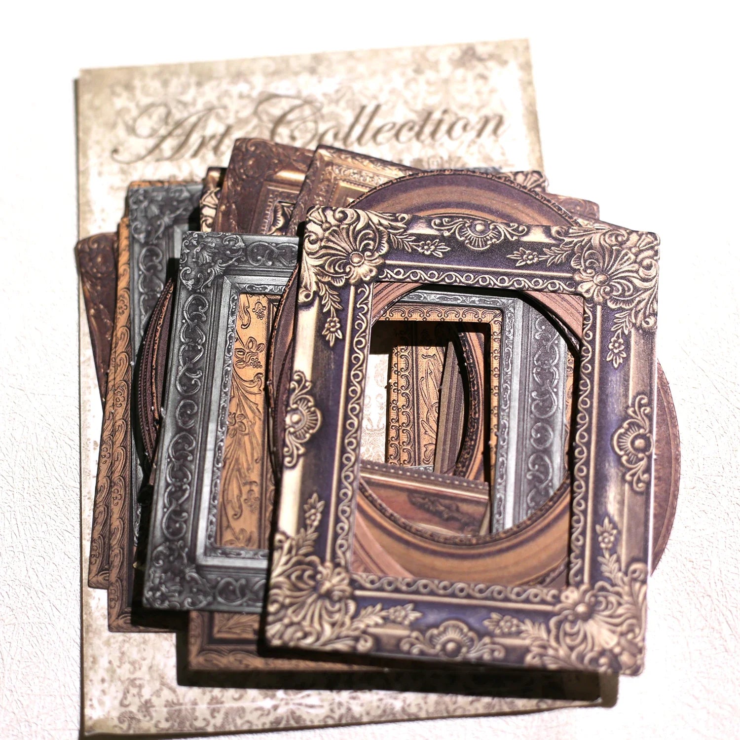 Vintage Frame Scrapbook Paper Set | 30pcs Junk Journal DIY Collage Material