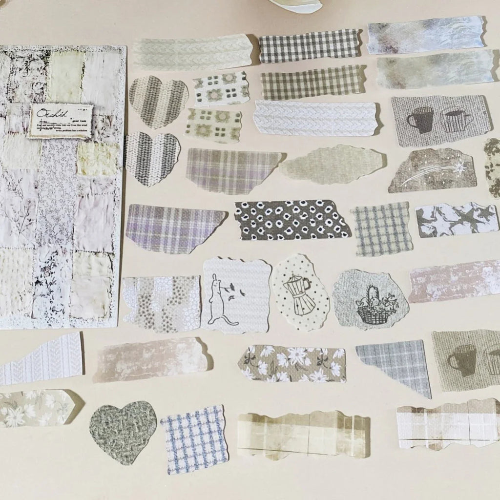 Vintage Paper Sticker Pack for Scrapbooking | 50 PCS Mixed Design Labels