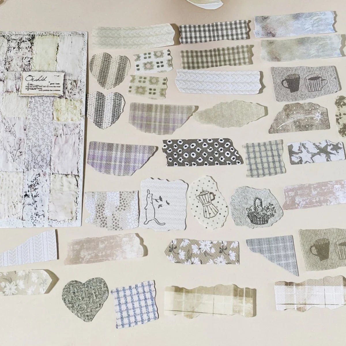 Vintage Paper Sticker Pack for Scrapbooking | 50 PCS Mixed Design Labels