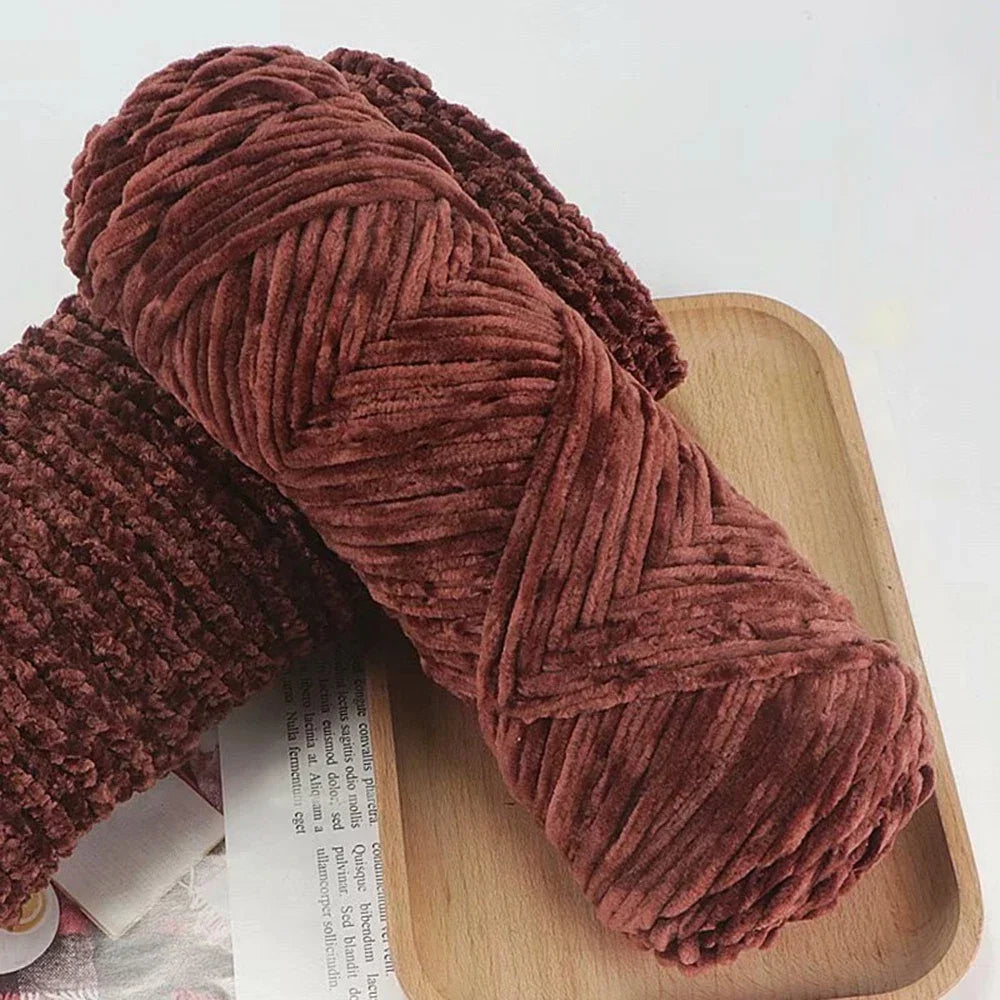 95g Chenille Soft Velvet Yarn Blended Knitting Wool Crochet Handmade Scarf Coat Baby Blanket And Hat