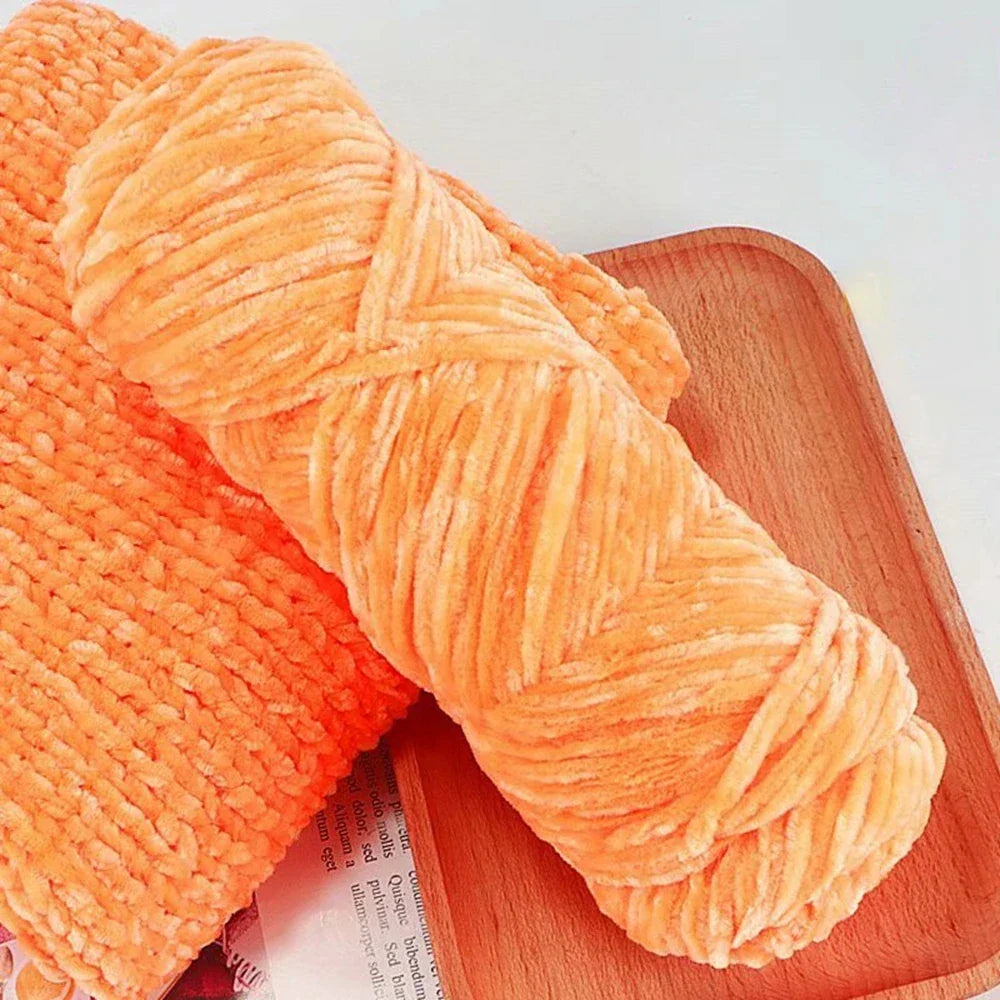 95g Chenille Soft Velvet Yarn Blended Knitting Wool Crochet Handmade Scarf Coat Baby Blanket And Hat