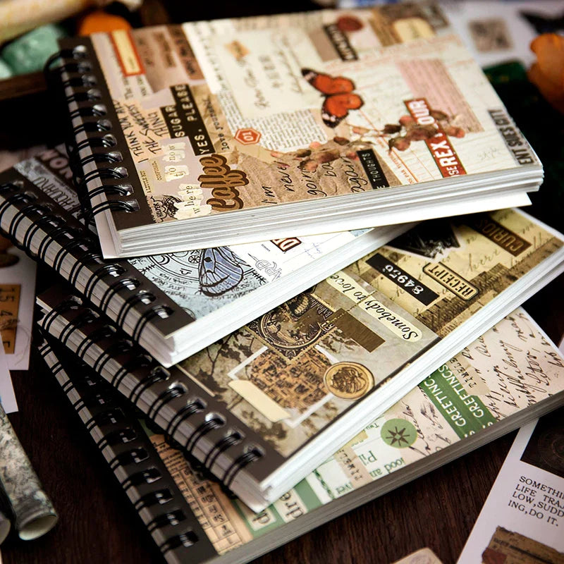 Vintage Collage Paper Stickers | 50 Sheets Retro Washi Tape Sticker Pack