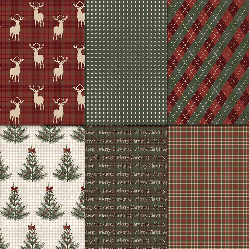 Vintage Christmas Scrapbook Paper Pack | 24 Sheets for Junk Journaling