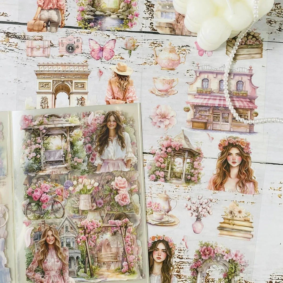 20-Sheet Junk Journal Sticker Pack | DIY Scrapbooking Decor