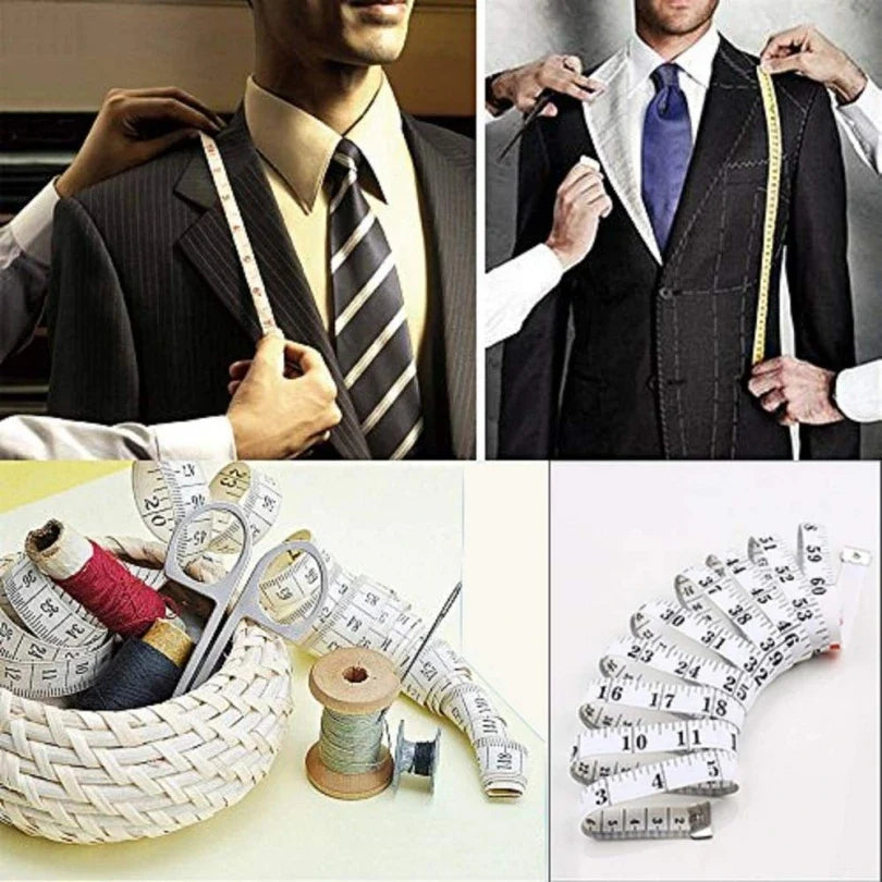 2m White Waist Circumference Soft Tape Measure | Clothing Tailor Measuring Ruler