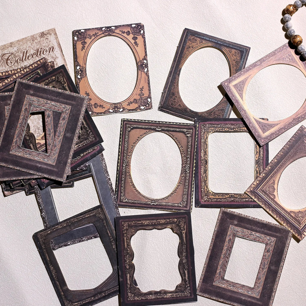 Vintage Frame Scrapbook Paper Set | 30pcs Junk Journal DIY Collage Material