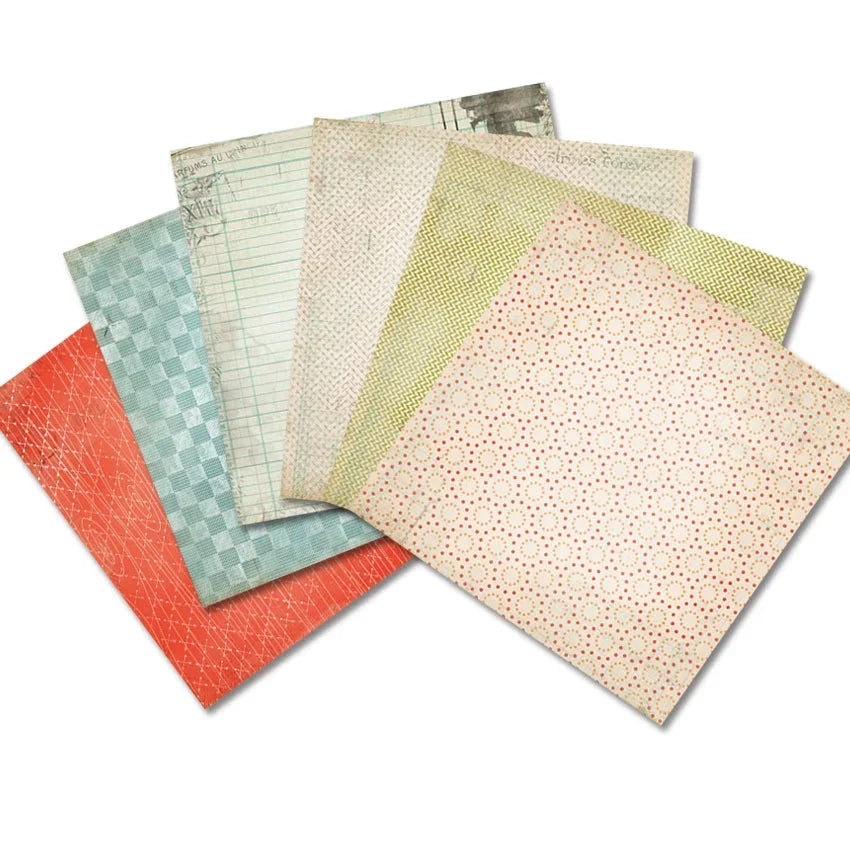 24 Sheets Craft Paper Pads for Scrapbooking and Card Making | Mixed Pattern Background Paper