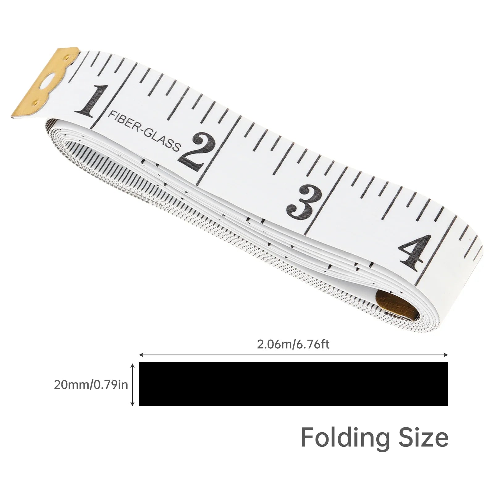 2m White Waist Circumference Soft Tape Measure | Clothing Tailor Measuring Ruler