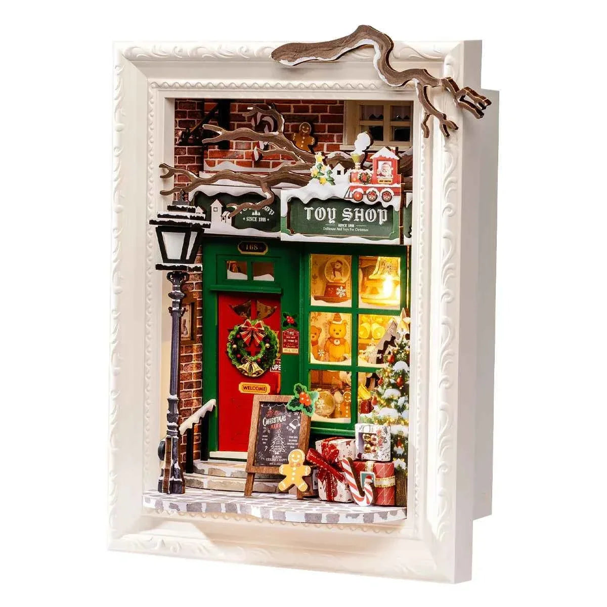 Rolife Christmas Eve Party 3D LED Wooden Puzzle Kit (8.6 in) - Festive Diorama Gift