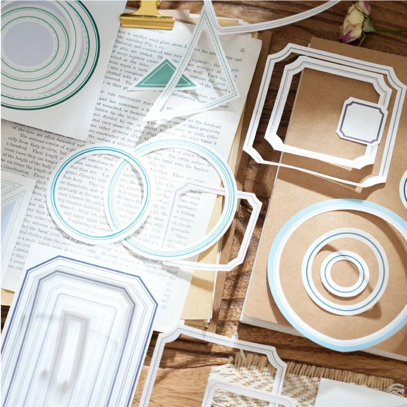 Frame Sticker Set for Junk Journal | 20pcs Scrapbooking Border Stickers