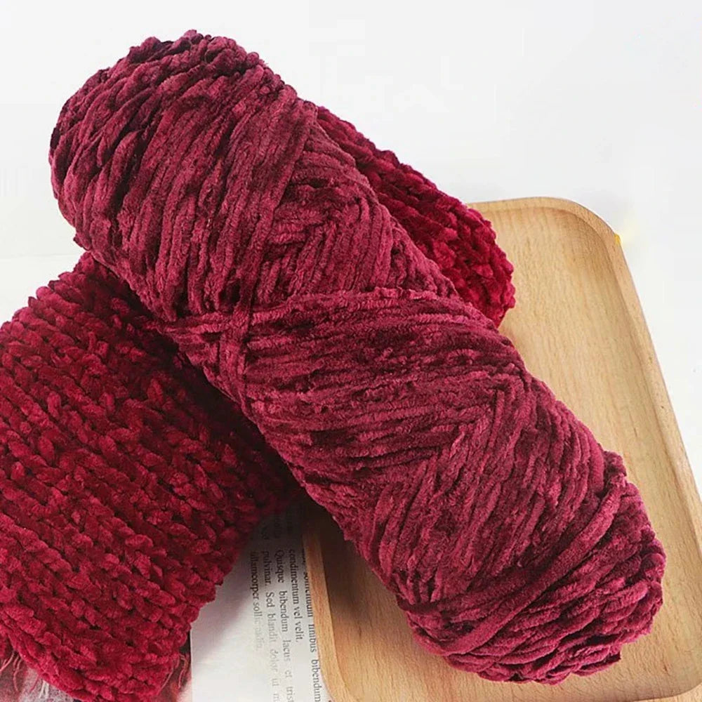 95g Chenille Soft Velvet Yarn Blended Knitting Wool Crochet Handmade Scarf Coat Baby Blanket And Hat