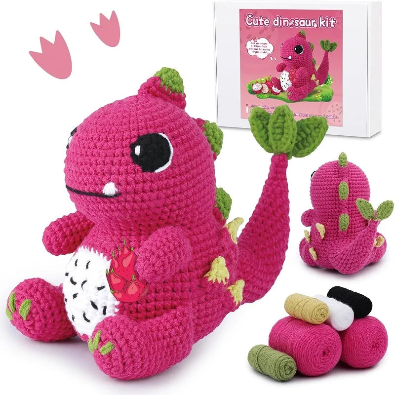 KRABALL Crochet Animal Kit for Beginners With Video Tutorial Cotton Knitting Yarn Thread Needles Hook Knit Tool Set DIY Craft