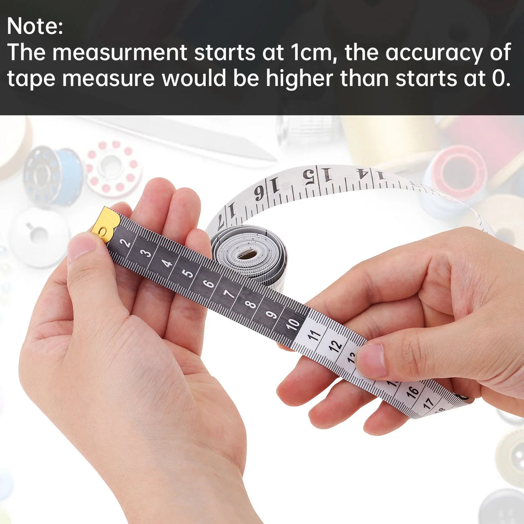 2m White Waist Circumference Soft Tape Measure | Clothing Tailor Measuring Ruler