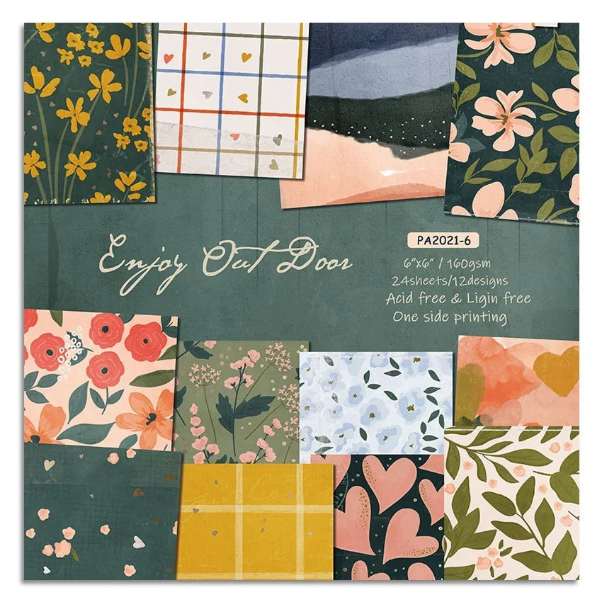 24 Sheets Craft Paper Pads | Origami Scrapbooking Background Paper