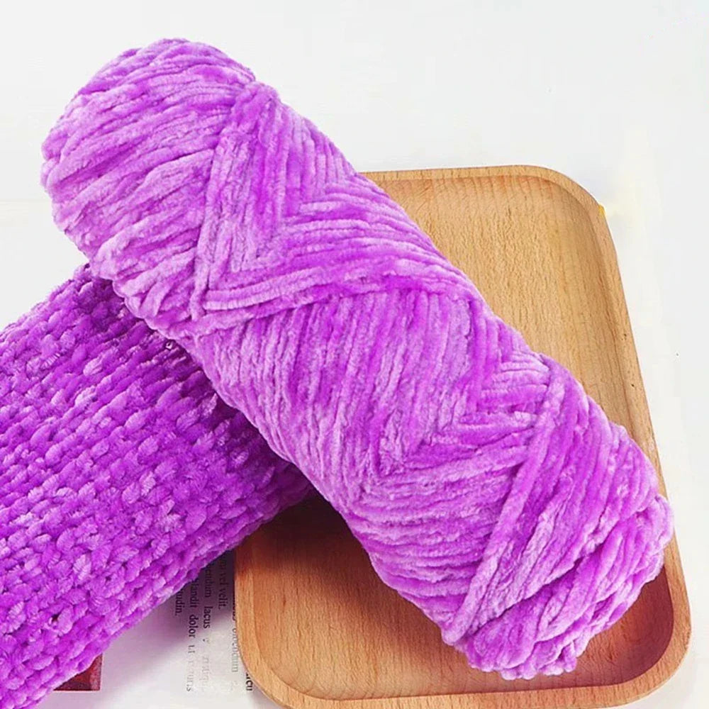 95g Chenille Soft Velvet Yarn Blended Knitting Wool Crochet Handmade Scarf Coat Baby Blanket And Hat