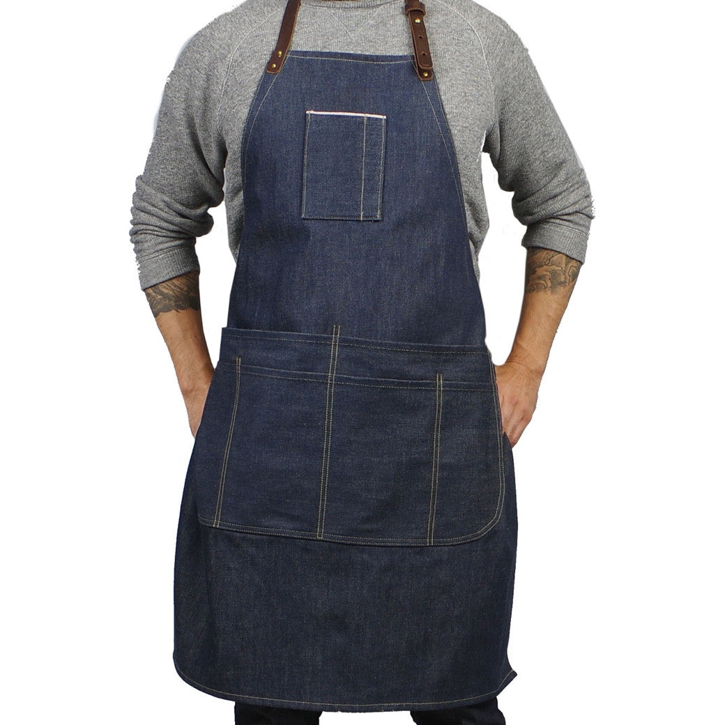 THE SELVEDGE APRON WITH REMOVABLE LEATHER