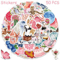 50/100pcs Watercolor Dairy Stickers Decals For Phone Laptop Scrapbook Luggage Helmet DIY Graffiti Aesthetic Stickers Gifts