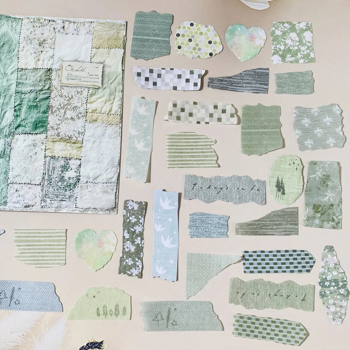 Vintage Paper Sticker Pack for Scrapbooking | 50 PCS Mixed Design Labels