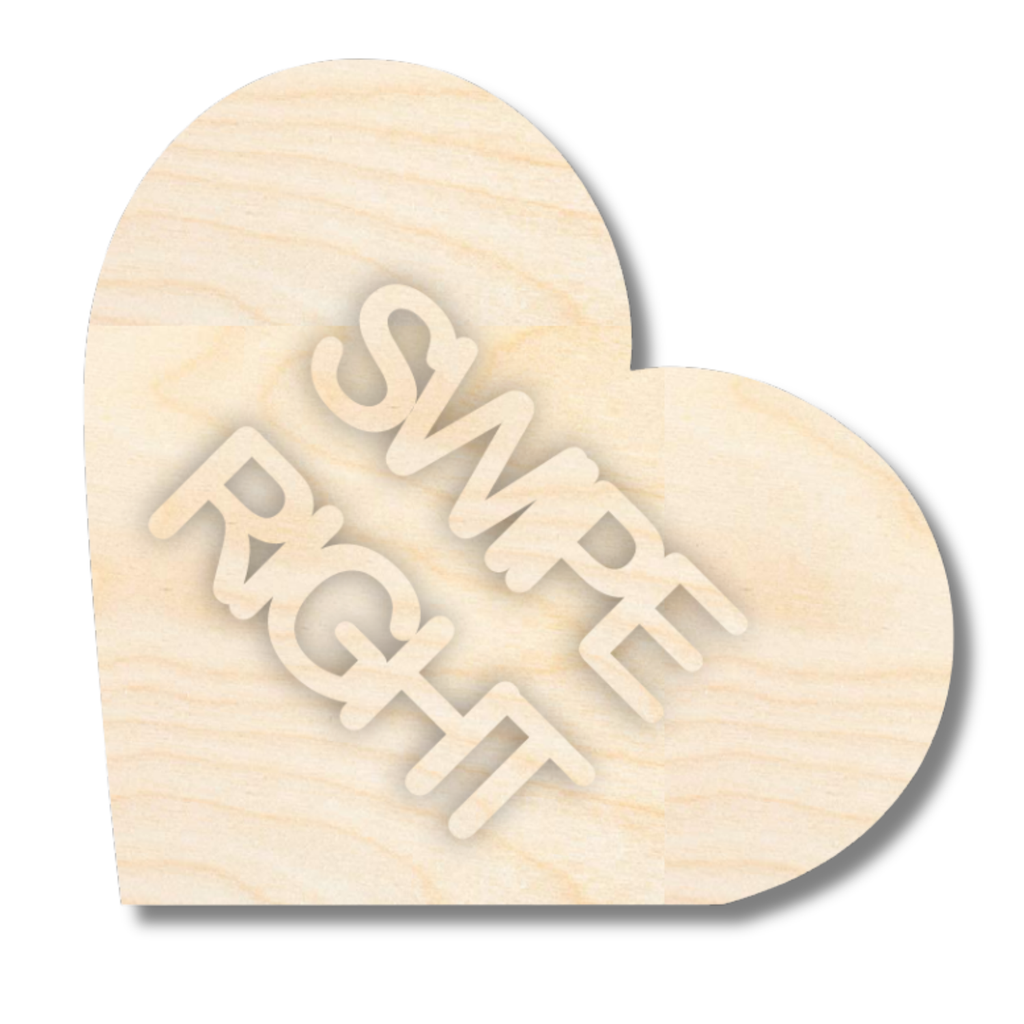 NEW Unfinished Wood Layered Conversation Heart Shelf Sitter | 6" Wide| 1/2" and 1/4" Wood | Wood Craft DIY