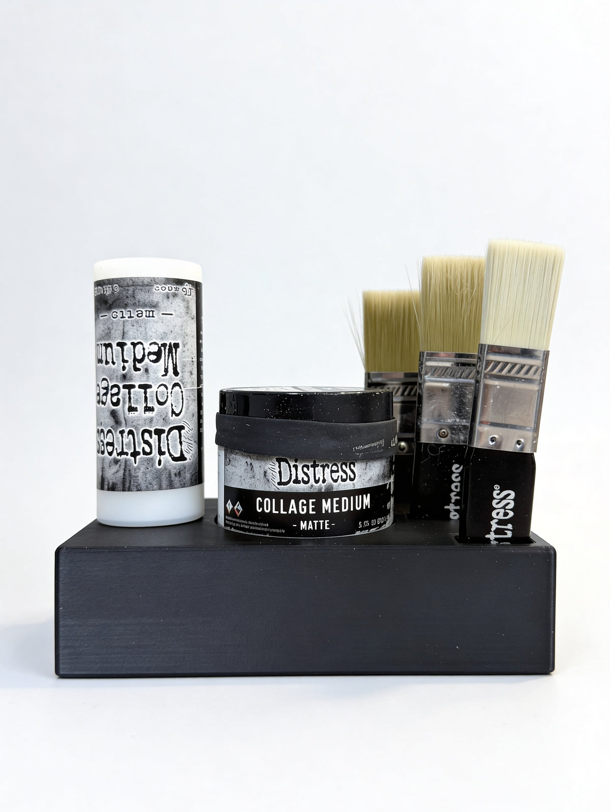 Mixed Media Adhesive Stand for Tim Holtz Distress Collage Medium, Glue and Brushes