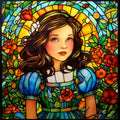 Stained Glass Wizard of OZ Fabric Panel 2