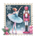 Nutcracker Postage Stamps Fabric Panel 21