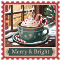 Vintage Christmas Stamps Fabric Panel 39