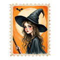 Halloween Postage Stamps Fabric Panel 11