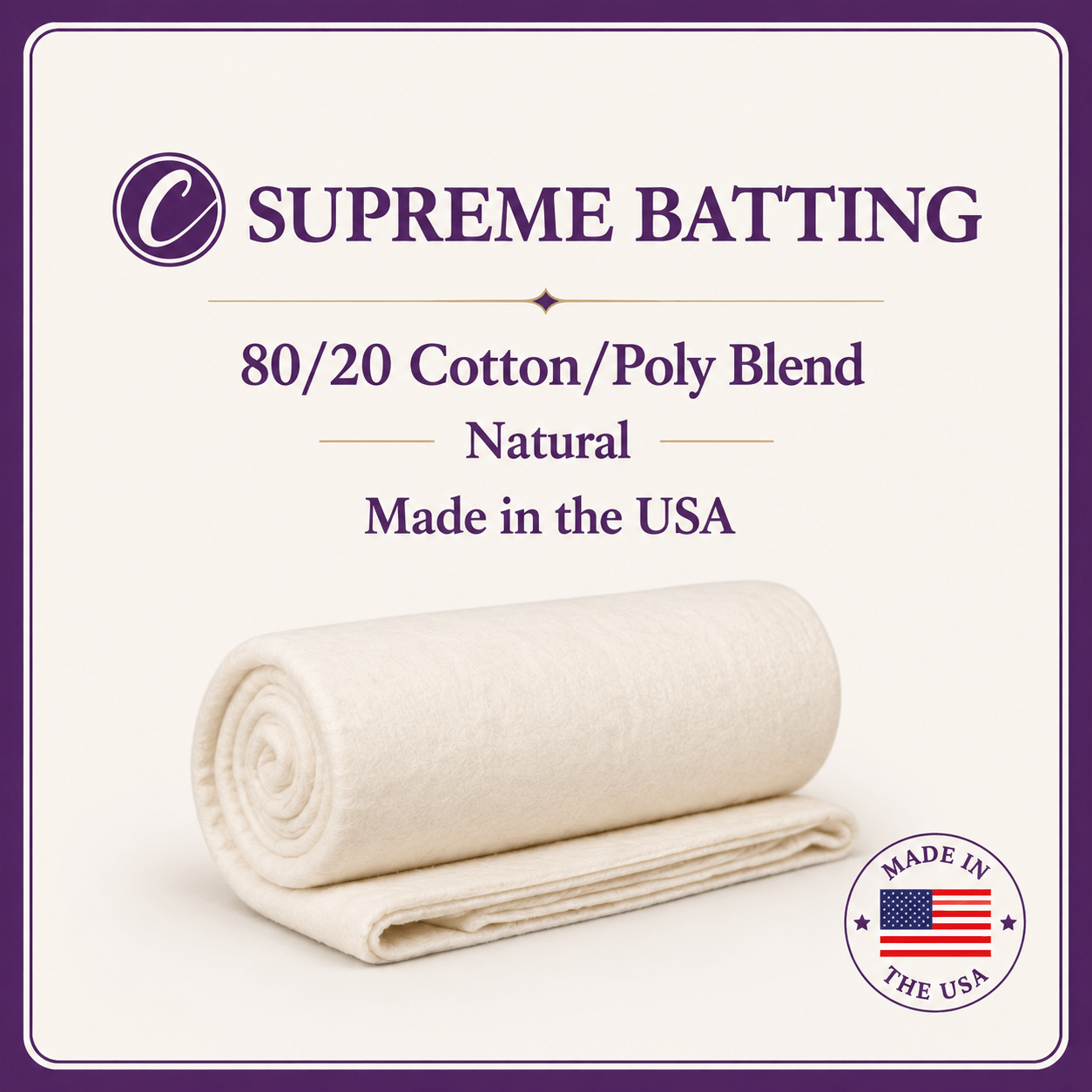 Supreme Batting - 80/20 Cotton/Poly Blend - Table Runner (20" x 94")