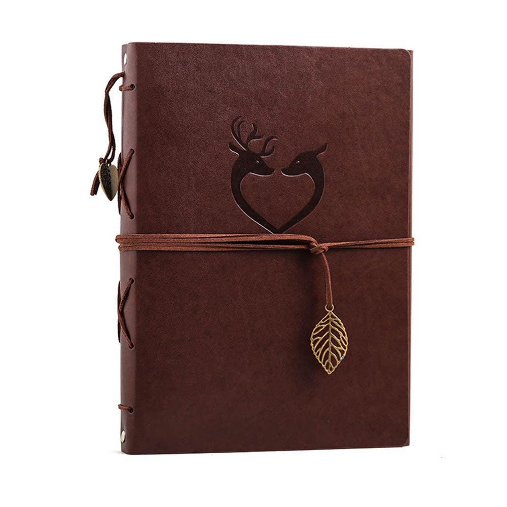 Vintage Leather Scrapbook Photo Album Picture Album DIY Scrapbooking Self Adhesive Memory Guest Book Wedding Family Book Gifts For Friends And Coin Collectors