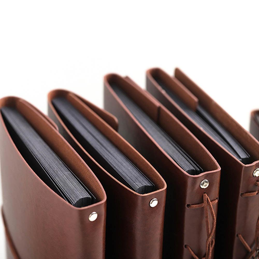 Vintage Leather Scrapbook Photo Album Picture Album DIY Scrapbooking Self Adhesive Memory Guest Book Wedding Family Book Gifts For Friends And Coin Collectors